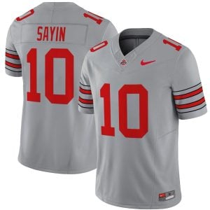 Julian Sayin Ohio State Buckeyes Football Grey Heritage Stripe Vapor F.U.S.E Limited Jersey - All Stitched