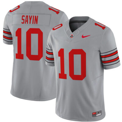 Julian Sayin Ohio State Buckeyes Football Grey Heritage Stripe Vapor F.U.S.E Limited Jersey - All Stitched