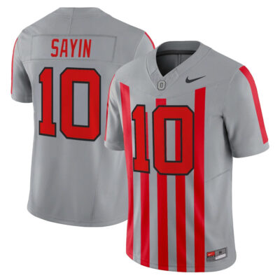 Julian Sayin Ohio State Buckeyes Football Grey Throwback Vapor F.U.S.E Limited Jersey - All Stitched