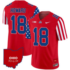 Julian Sayin Ohio State Buckeyes Football Red American Style Limited Jersey w/ B1G Patch - All Stitched
