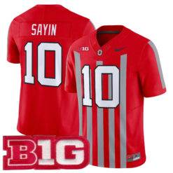 Julian Sayin Ohio State Buckeyes Football Scarlet Throwback Vapor F.U.S.E Limited Jersey w/ B1G Patch - All Stitched