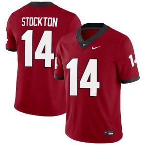 Gunner Stockton Georgia Bulldogs Football Red Home Jersey - All Stitched