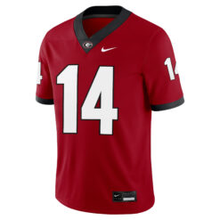 Alternative view of Gunner Stockton Georgia Bulldogs Football Red Home Jersey - All Stitched