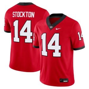 Gunner Stockton Georgia Bulldogs Football Red Home Game Jersey - All Stitched