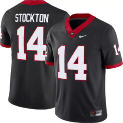 Gunner Stockton Georgia Bulldogs Football Black Alternate Game Jersey - All Stitched