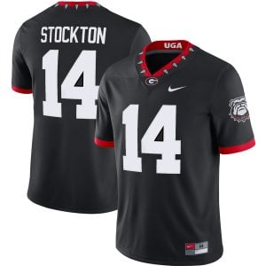 Gunner Stockton Georgia Bulldogs Football Black 1980 Throwback Jersey - All Stitched