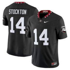 Gunner Stockton Georgia Bulldogs Football Black Mascot 100th Anniversary Vapor F.U.S.E Limited Jersey - All Stitched