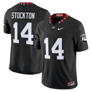Gunner Stockton Georgia Bulldogs Football Black Mascot 100th Anniversary Vapor F.U.S.E Limited Jersey - All Stitched
