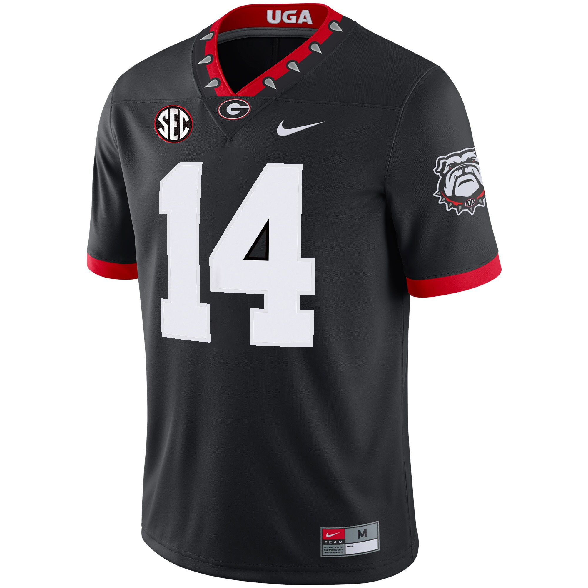 Gunner Stockton Georgia Bulldogs Football Black 1980 Throwback Jersey w/ SEC Patch - All Stitched - Image 2