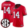 Gunner Stockton Georgia Bulldogs Football Red Vapor F.U.S.E Limited Jersey w/ SEC Patch - All Stitched