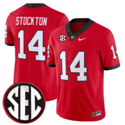 Gunner Stockton Georgia Bulldogs Football Red Vapor F.U.S.E Limited Jersey w/ SEC Patch - All Stitched