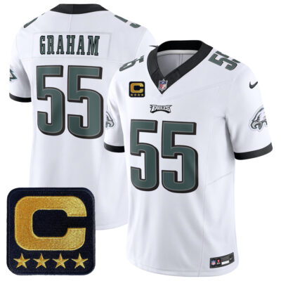 Brandon Graham Philadelphia Eagles Captain Patch White Vapor F.U.S.E Limited Jersey - All Stitched
