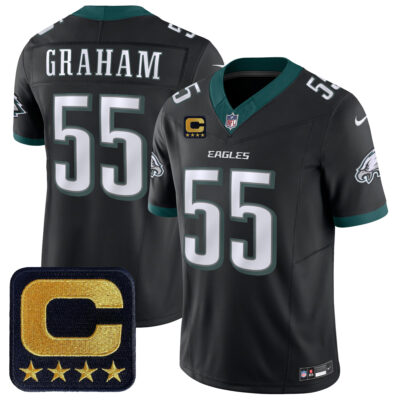Brandon Graham Philadelphia Eagles Captain Patch Black Vapor F.U.S.E Limited Jersey - All Stitched