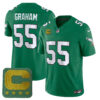 Brandon Graham Philadelphia Eagles Captain Patch Kelly Green Throwback Vapor F.U.S.E Limited Jersey - All Stitched