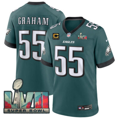 Brandon Graham Philadelphia Eagles SBLVII Midnight Green Game Jersey - All Stitched