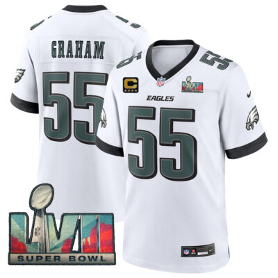 Brandon Graham Philadelphia Eagles SBLVII White Game Jersey - All Stitched