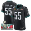 Brandon Graham Philadelphia Eagles SBLVII Black Game Jersey - All Stitched