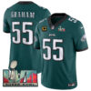 Brandon Graham Philadelphia Eagles SBLVII Midnight Green Vapor F.U.S.E Limited Jersey - All Stitched