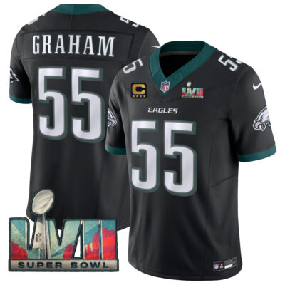 Brandon Graham Philadelphia Eagles SBLVII Black Vapor F.U.S.E Limited Jersey - All Stitched