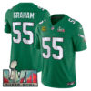 Brandon Graham Philadelphia Eagles SBLVII Kelly Green Throwback Vapor F.U.S.E Limited Jersey - All Stitched