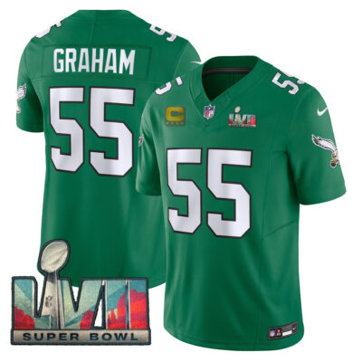 Brandon Graham Philadelphia Eagles SBLVII Kelly Green Throwback Vapor F.U.S.E Limited Jersey - All Stitched