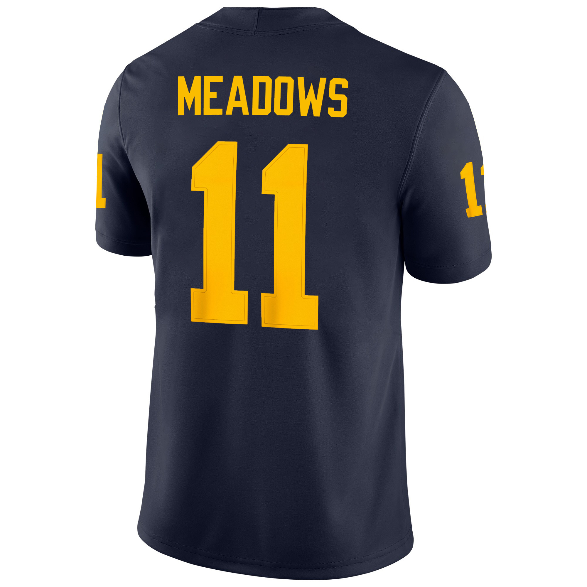 Carter Meadows Michigan Wolverines Football Navy Game Jersey - All Stitched - Image 3