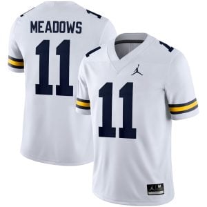 Carter Meadows Michigan Wolverines Football White Game Jersey - All Stitched