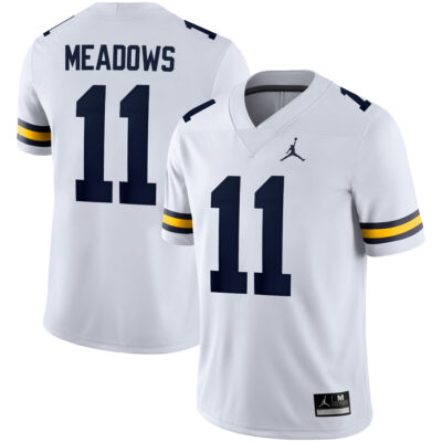 Carter Meadows Michigan Wolverines Football White Game Jersey - All Stitched