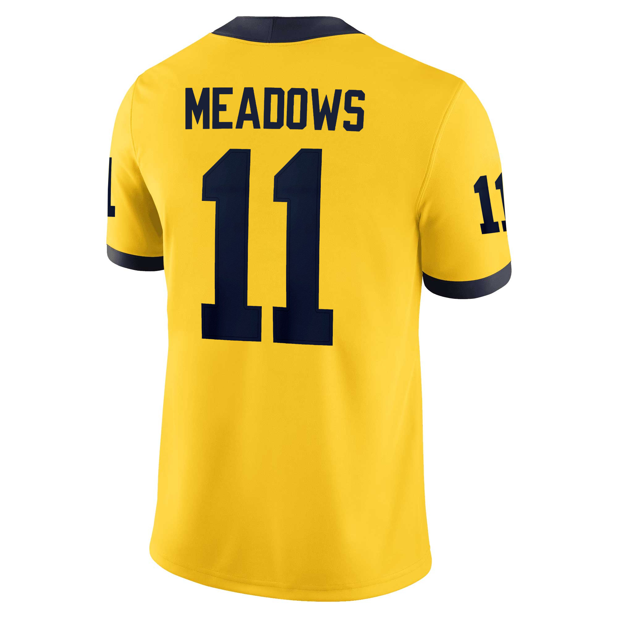 Carter Meadows Michigan Wolverines Football Maize Game Jersey - All Stitched - Image 3