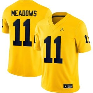 Carter Meadows Michigan Wolverines Football All Maize Game Jersey - All Stitched