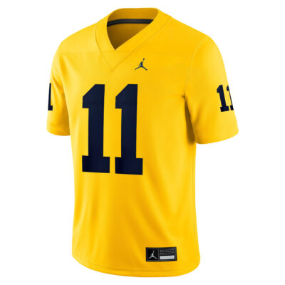 Alternative view of Carter Meadows Michigan Wolverines Football All Maize Game Jersey - All Stitched