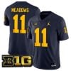 Carter Meadows Michigan Wolverines Football Navy Game Jersey w/ B1G Patch - All Stitched