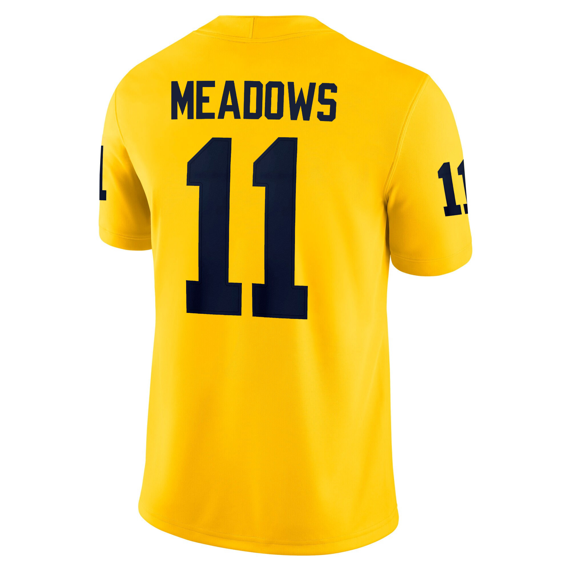 Carter Meadows Michigan Wolverines Football All Maize Game Jersey w/ B1G Patch - All Stitched - Image 3
