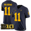 Carter Meadows Michigan Wolverines Football Navy Vapor F.U.S.E Limited Jersey w/ B1G Patch - All Stitched