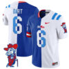 Jaxson Dart New York Giants Ole Miss Rebels Split Jersey - All Stitched