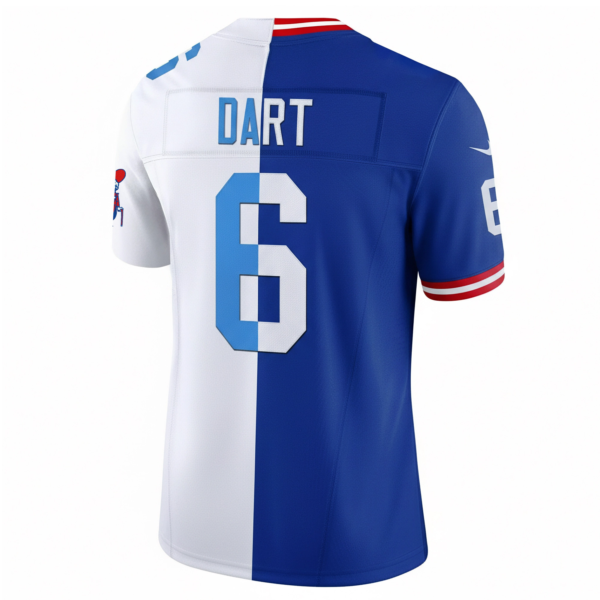 Jaxson Dart New York Giants Ole Miss Rebels Split Jersey - All Stitched - Image 3