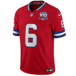 Alternative view of Jaxson Dart New York Giants Red 100th Season Anniversary Jersey - All Stitched