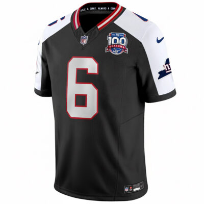 Alternative view of Jaxson Dart New York Giants Black Alternate 100th Season Anniversary Jersey - All Stitched