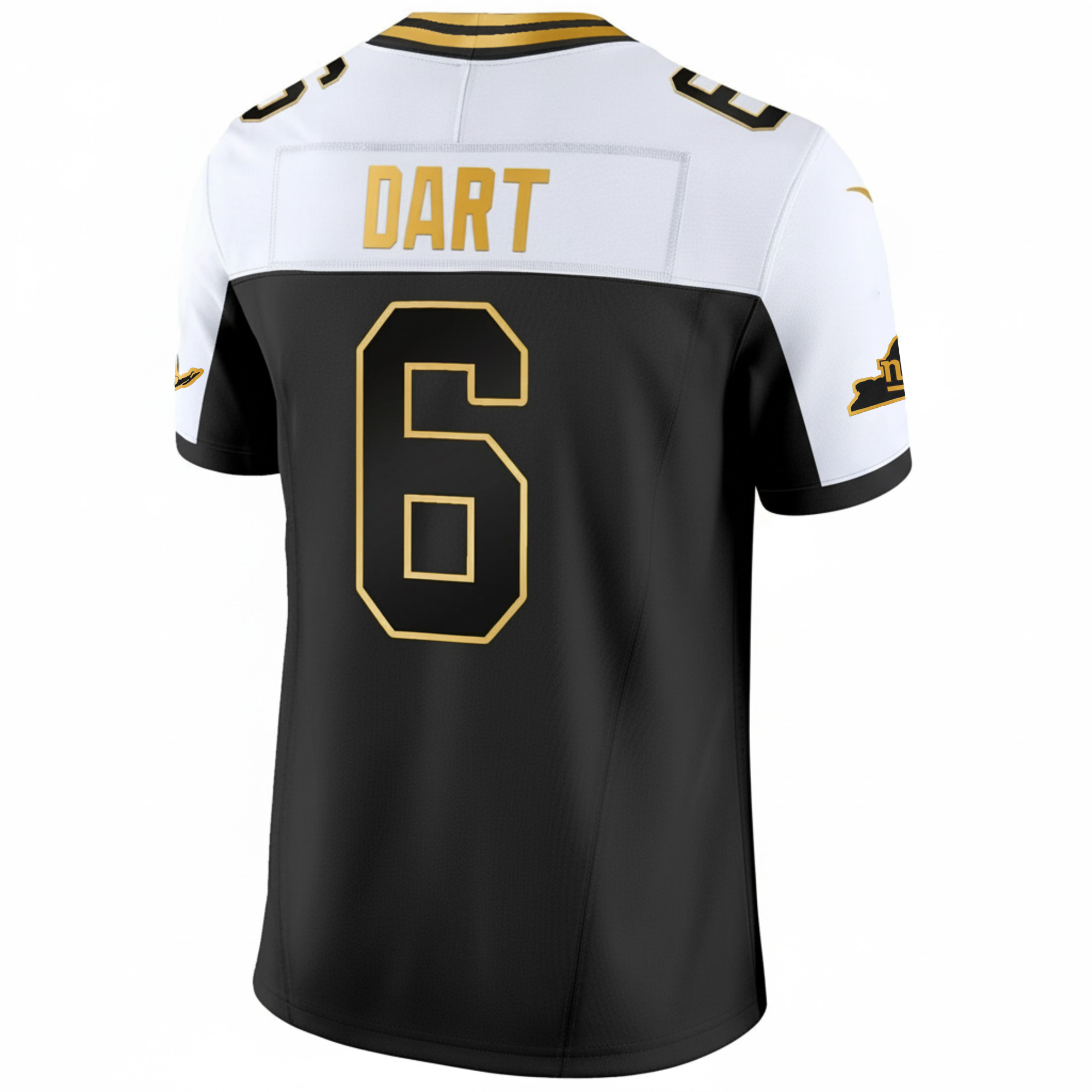 Jaxson Dart New York Giants Alternate Black Gold 100th Season Anniversary Jersey - All Stitched - Image 3