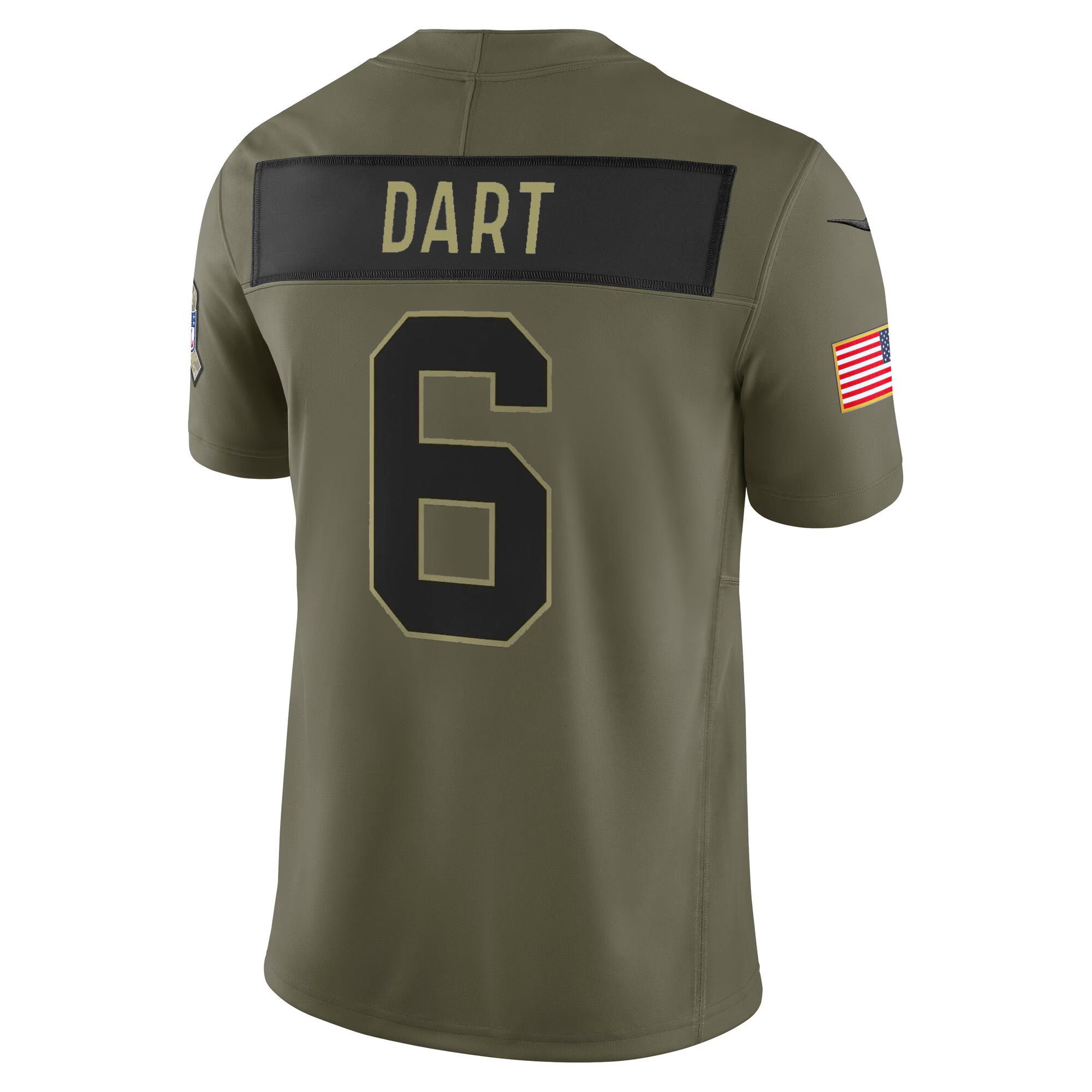 Jaxson Dart New York Giants 2025 Olive Salute To Service Limited Jersey - All Stitched - Image 3