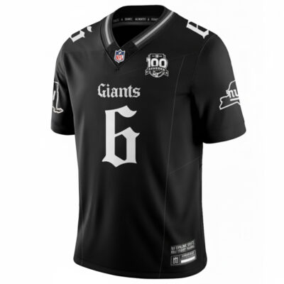 Alternative view of Jaxson Dart New York Giants Black Gothic Theme Limited Jersey - All Stitched
