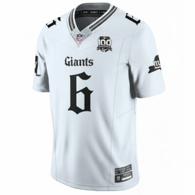 Alternative view of Jaxson Dart New York Giants White Gothic Theme Limited Jersey - All Stitched