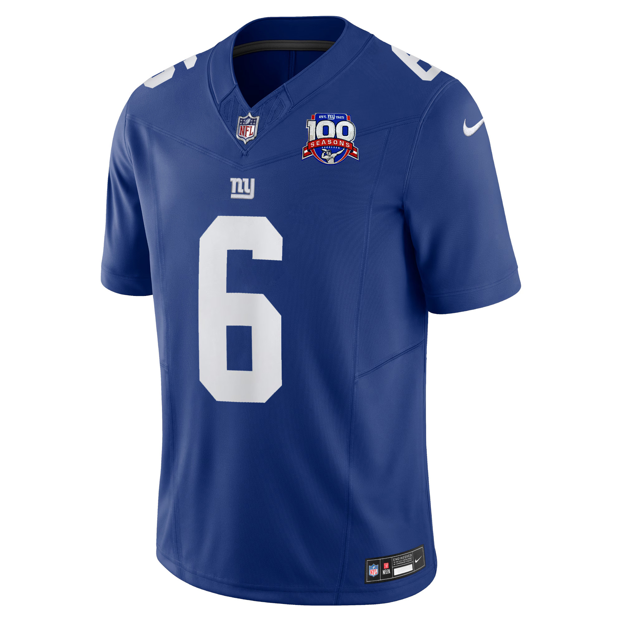 Jaxson Dart New York Giants 100th Season Anniversary Royal Vapor F.U.S.E Limited Jersey - All Stitched - Image 2