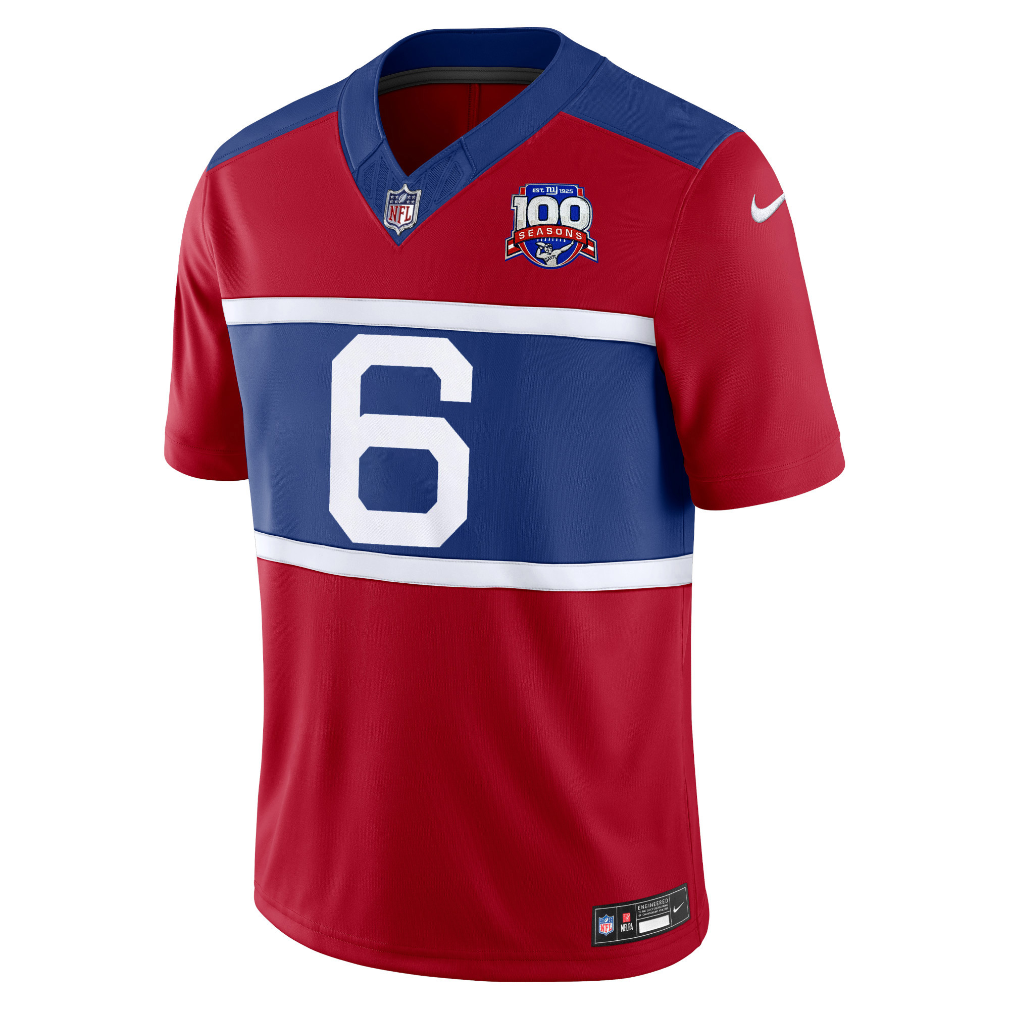 Jaxson Dart New York Giants 100th Season Anniversary Red Vapor F.U.S.E Limited Jersey - All Stitched - Image 2
