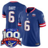 Jaxson Dart New York Giants 100th Season Anniversary Royal Alternate Vapor F.U.S.E Limited Jersey - All Stitched