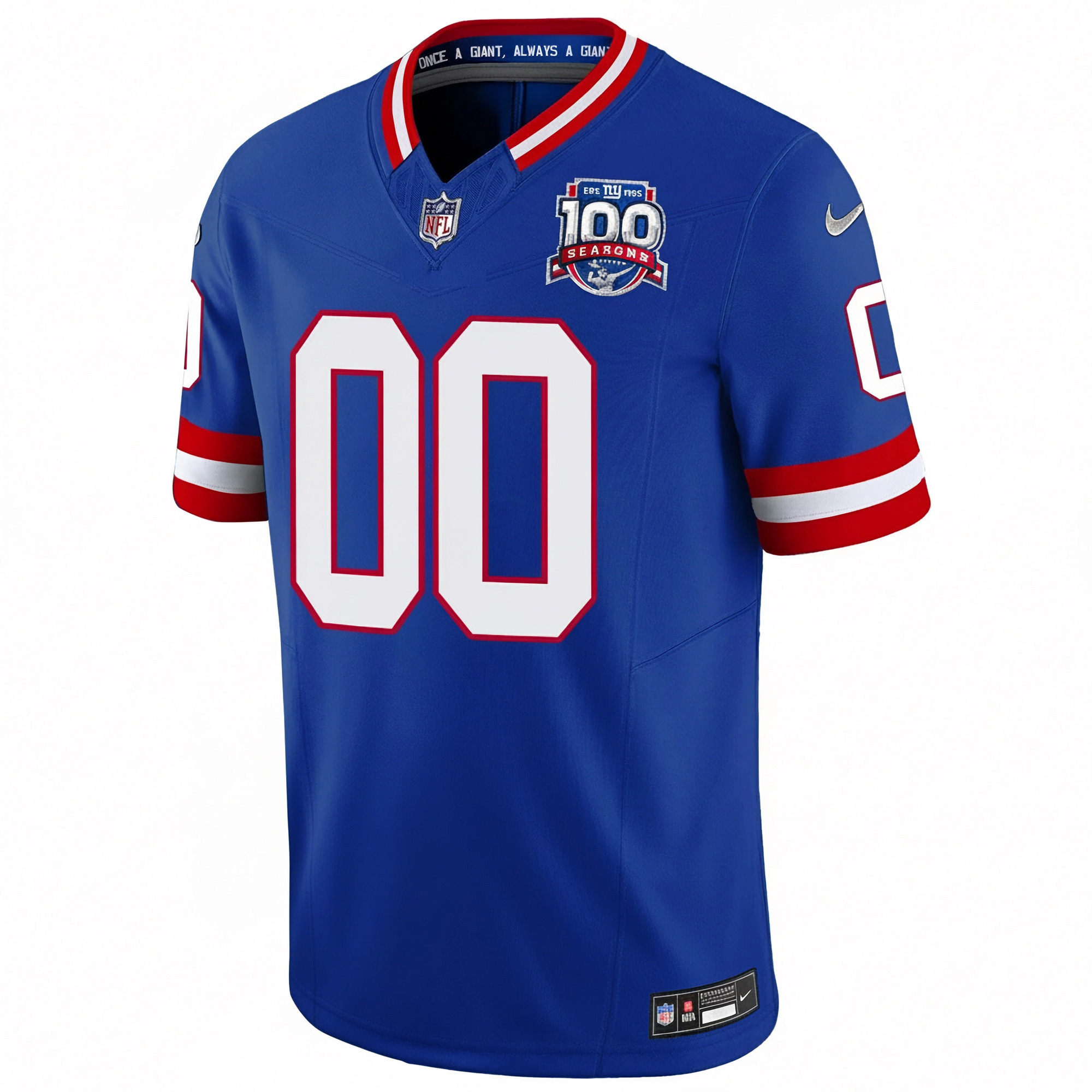Custom New York Giants Royal Blue 100th Season Anniversary Jersey - All Stitched - Image 2