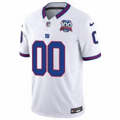 Alternative view of Custom New York Giants White 100th Season Anniversary Jersey - All Stitched