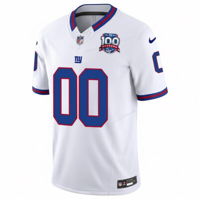 Alternative view of Custom New York Giants White 100th Season Anniversary Jersey - All Stitched