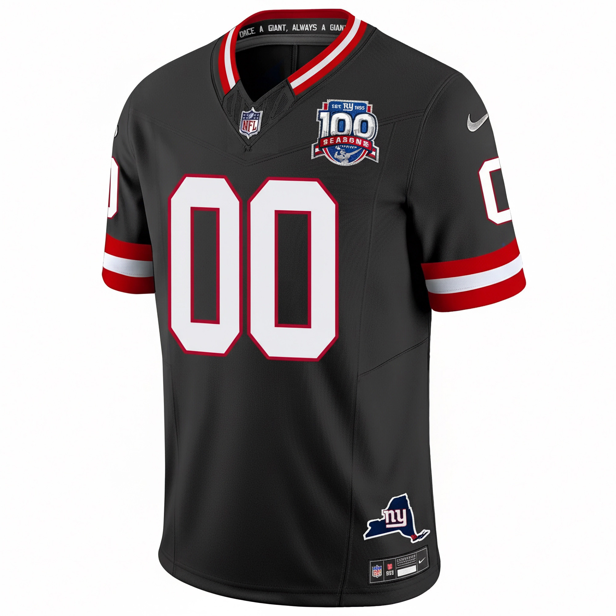 Custom New York Giants Black 100th Season Anniversary Jersey - All Stitched - Image 2