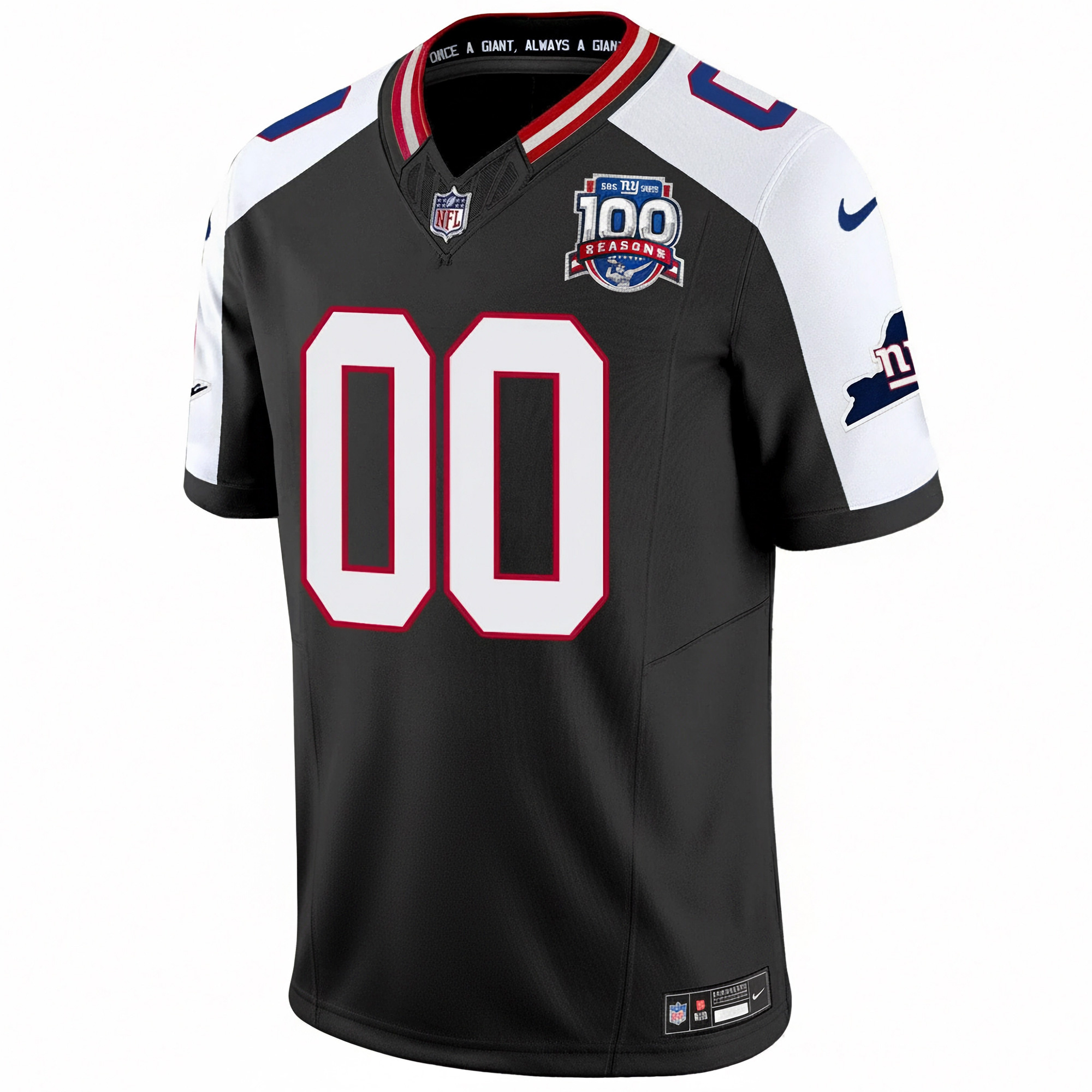 Custom New York Giants Black Alternate 100th Season Anniversary Jersey - All Stitched - Image 2